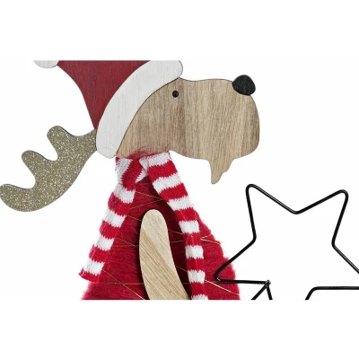 Afbeelding van Kerstversiering DKD Home Decor Hout Polyester Rendier (5 x 22 41 cm) (4 Stuks)