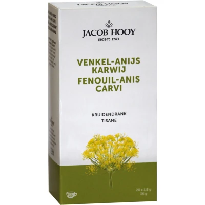 Afbeelding van Jacob Hooy Thee Venkel Anijs Karwij Zakjes 20ST