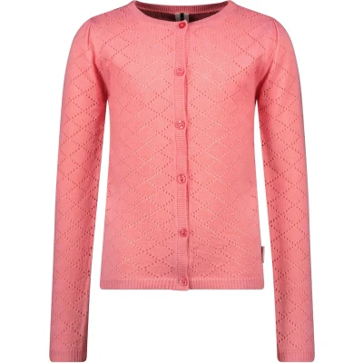 Afbeelding van Kinder Girls Knitted Cradigan W/ Puff Shoulder Geranium pink Maat 116 B.Nosy