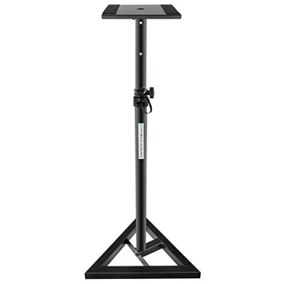 Afbeelding van Pronomic SLS 10 Statief boxenstandaard voor studio monitor In hoogte verstelbaar van 80 cm tot 130 cm, driehoekige voet, rubberen voeten, spijkerpoten, staal Steunplaat met strips Zwart