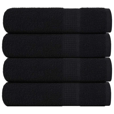 Afbeelding van vidaXL Badhanddoeken 4 st 100x150 cm 360 g/m² 100% katoen zwart