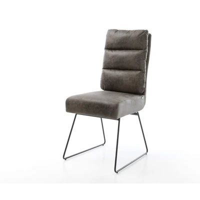 Afbeelding van Gestoffeerde stoel Pela Flex slipframe zwart grijs antiek pocketveer kern