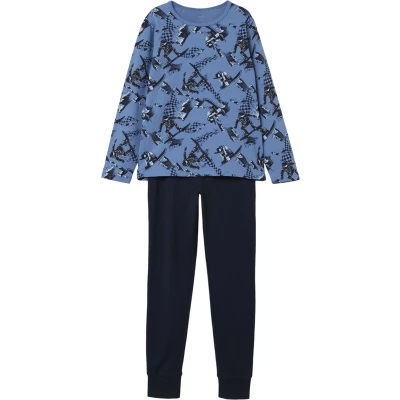 Afbeelding van NAME IT KIDS pyjama NKMNIGHTSET SNOWBOARD donkerblauw/blauw