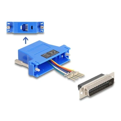 Afbeelding van Delock D Sub 25 Pin Stecker zu RJ12 Buchse Montagesatz blau HQ produ