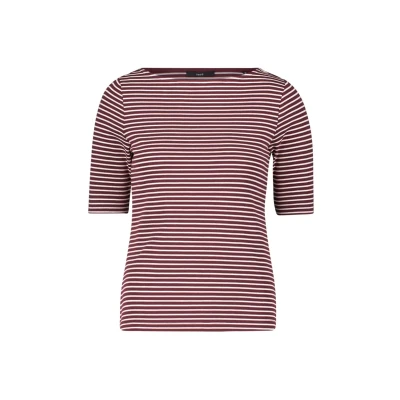 Afbeelding van zero MIT Uboot Ausschnitt Tshirt print, Dames, Maat: 34, Dark red/cream