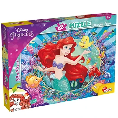 Afbeelding van LISCIANI DISNEY Puzzel Ariel 48 Stukjes Dubbelzijdige Vanaf 3 jaar Achterkant om te Kleuren Stimuleert Denkvermogen en Geduld Gemaakt in Italië
