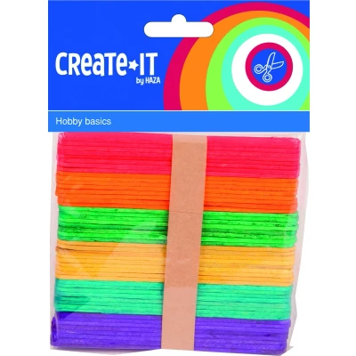 Afbeelding van Haza Create It Houten Ijsstokjes 50 Stuks Multicolor