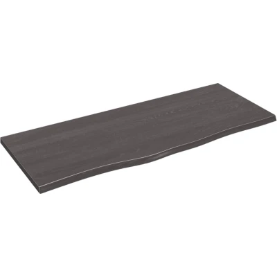 Afbeelding van vidaXL Wastafelblad 100x40x2 cm behandeld massief hout donkerbruin