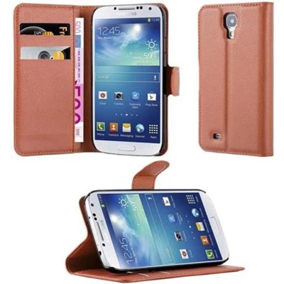 Afbeelding van Cadorabo Hoesje geschikt voor Samsung Galaxy S4 in CHOCOLADE BRUIN Beschermhoes Cover magnetische sluiting Case