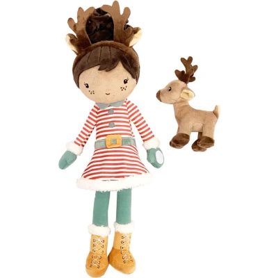 Afbeelding van Little Dutch Knuffelpop Kerst Evi 35cm