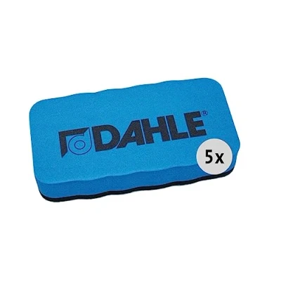 Afbeelding van Dahle Whiteboardspons, magnetische wisser voor droog reinigen op vele oppervlakken, 5 stuks, blauw