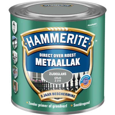 Afbeelding van Hammerite Metaallak Zijdeglans Grijs 0,25 liter