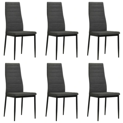 Afbeelding van Eetkamerstoelen 6 st stof donkergrijs