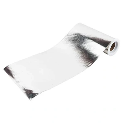 Afbeelding van Kunstleer metallic 15 cm breed 1,5 m lang op rol (zilver)