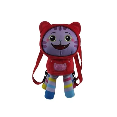 Afbeelding van CyP Brands Gabby Kinderrugzak, DJ design, pluche capuchon, met verstelbare en afneembare banden, Meerkleurig, officieel product, Estandar, Casual