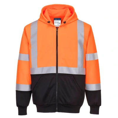 Afbeelding van Hi Vis Tweekleuren Hoody met rits maat 4XL, OrBk