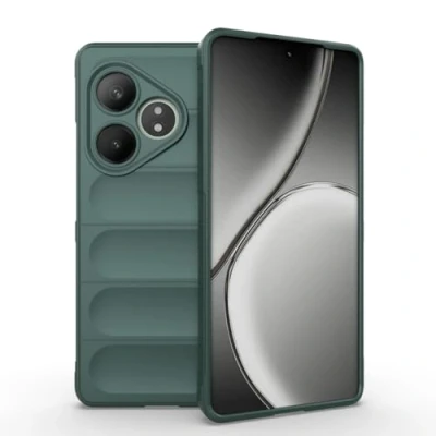 Afbeelding van EASSGU Voor Realme GT 6/Realme 6T 6,78 inch (17,5 cm) hoes, zachte TPU siliconen telefoonhoes, valbescherming, krasbestendige beschermhoes, case cover, groen