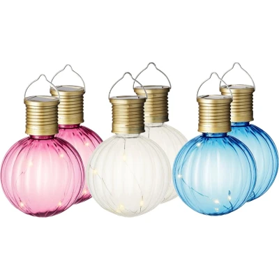 Afbeelding van Lumineo Solar Led tuinlampjes set van 15x stuks in 3 kleuren 11 cm Lampionnen