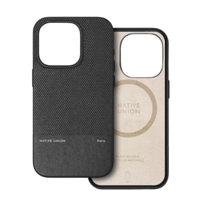 Afbeelding van Native Union (Re)Classic Hoesje MagSafe Compatibel met Ingebouwde Magneten Gemaakt van Gerecyclede en Plantaardige Materialen Ultraduurzaam Valbescherming tot 6ft / 1.8m voor iPhone 15 Pro (Zwart)