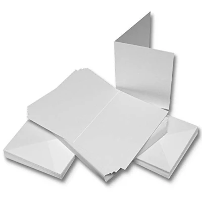 Afbeelding van Craft UK Card and Envelope 5x5 Inch Linen White (50pcs) (CUK2381) (DISCONTINUED)