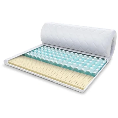 Afbeelding van FDM matras topper MALTA latex 90x200 cm hardheid H2 H4 hoogte ca. 8 geprofileerd HR schuim geschikt voor mensen met allergieën Öko Tex