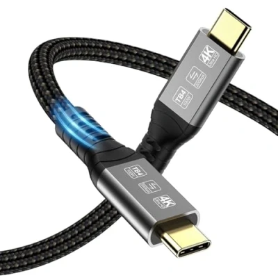 Afbeelding van Angusplay USB4 kabel met Thunderbolt 4 5m, USB C datakabel 20Gbps, PD 100W oplaadkabel 4K/5K 60 Hz videokabel Compatibel 4/3, USB4/3, voor Macbook, iPhone 15