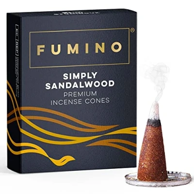 Afbeelding van Fumino® Simply Sandelhout Verse Wierook Kegels 20 per Doos Masala Agarbatti Joss Geur voor Ontspanning en Meditatie, Thuis Huis Decor