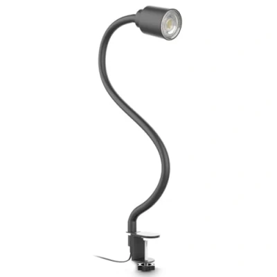 Afbeelding van B.K.Licht Zwarte Klemlamp bureaulamp met GU10 lichtbron 3.000K