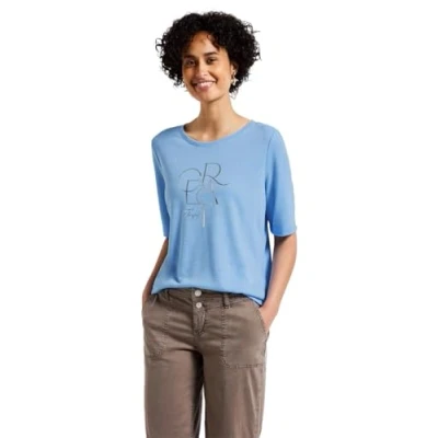 Afbeelding van Street One Tshirt print, Dames, Maat: 40, Blau