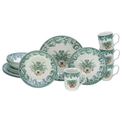 Afbeelding van CreaTable, 16959 Kerstserie, 16 delige serviesset, combiservies van aardewerk, vaatwasser en magnetronbestendig, kwaliteitsproductie