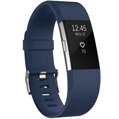 Afbeelding van Siliconen bandje voor de Fitbit Charge 2 Donkerblauw iMoshion En TPU (zacht)