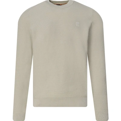 Afbeelding van BOSS Trui Anion Greige maat XL Heren Pullover met Regular fit Pasvorm Kashmir Suitable Herenkleding