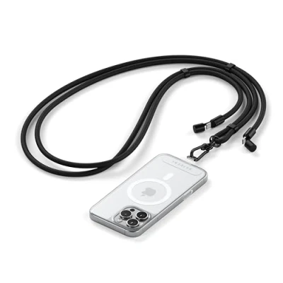 Afbeelding van SATECHI OntheGo USB C Lanyard Kabel, 60W Snelladen, 480Mbps Gegevensoverdracht, Ingebouwde Crossbody riem, Verstelbaar 1,5m / 4,9ft Gevlochten Snoer, type Kabel voor iPhone, Android Zwart