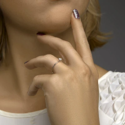 Afbeelding van Witgoud Palladium Ring zirkonia 4600109 18.00 mm (57)