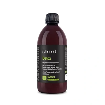 Afbeelding van DETOX Cleanser &amp; Drainer Vloeibare Afvallen, met Papaja, Heermoes, Paardenbloem, Artisjok, Maté kruid, Guarana, Matcha thee en Prebiotica 500 ml Vegan Zenement