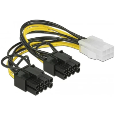 Afbeelding van Delock PCI Express voedingskabel 6 pinnen vrouwelijk &gt; 2 x 8 m