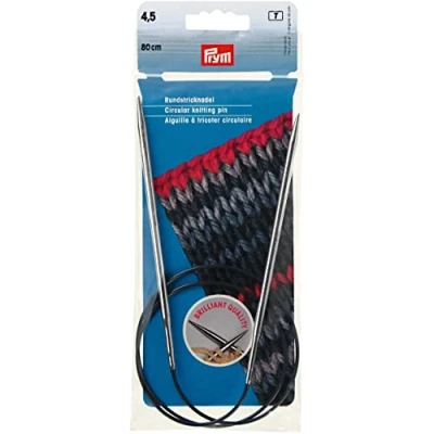 Afbeelding van Prym 212154 rondbreinaalden MS 80 cm 4,50 mm zilverkleurig rondbreinaald, messing, 4,5