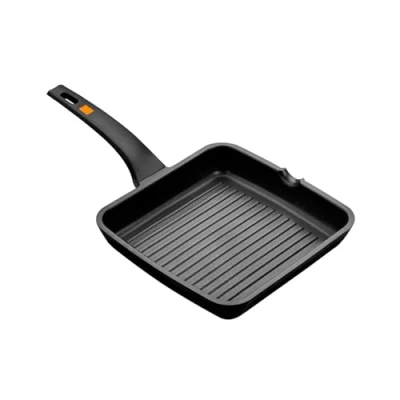 Afbeelding van BRA Efficient Grillpan met strepen, gegoten aluminium braadpan antiaanbaklaag Teflon Platinum Plus, zwart, 28 cm