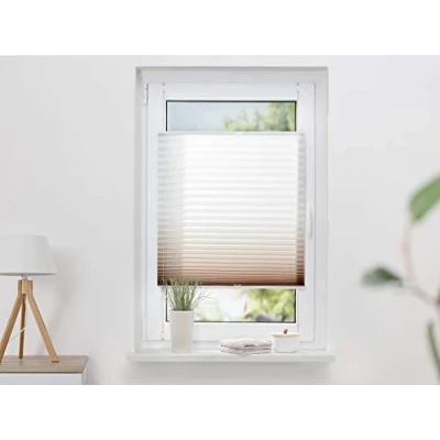 Afbeelding van K home Klemmfix geplooide kleurverloop bruin 45cm x 130cm (B L)