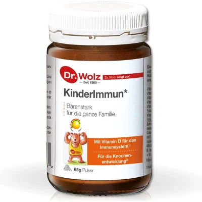 Afbeelding van Dr. Wolz Kinder Immuun weerstand voor kinderenPoedervorm in yoghurt of drank omdat pillen moeilijk zijn kinderen kind immuniteit Kinderimmuun