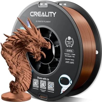 Afbeelding van Officiële Creality PETG 3D printer filament 1,75 mm 1 kg (2,2 lbs), hoge precisie sterke taaiheid, geurloze betere stroom vochtbestendig printen Ender Filament, bruin