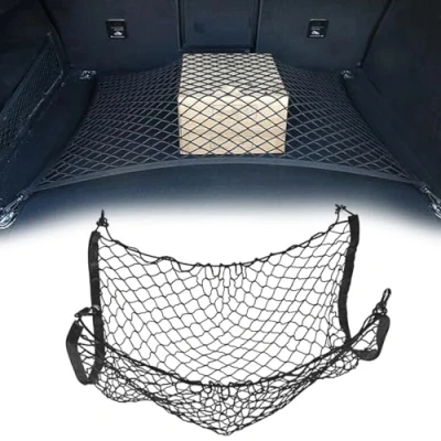 Afbeelding van Auto Kofferbaknet voor Porsche Taycan 2019 2023,Elastisch Nylon Bagage Vracht Vast Net, Vrachtnet,Bagagenet,Nylon Kofferbak Opbergnet,Bagage Bevestigingsnet