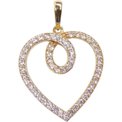 Afbeelding van Bicolor gouden hart hanger met zirkonia