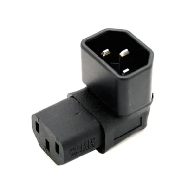 Afbeelding van Adapter, IEC stekker (C14), naar boven gericht, rechte hoek, 90 graden aansluiting (C13)