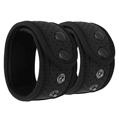 Afbeelding van MoKo Sweatproof Ankle Strap Fit Fitbit Inspire/Inspire HR/Charge 2/Charge 3/Alta/Alta HR/Flex/Flex 2/Vivosmart HR, [2 PACK] Adjustable Fitness Tracker Band with Mesh Pouch Black