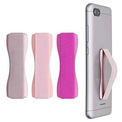 Afbeelding van kwmobile vingerhouder voor smartphone Vingergreep telefoon Zelfklevende finger holder Set van 3 In poederroze / roze roségoud