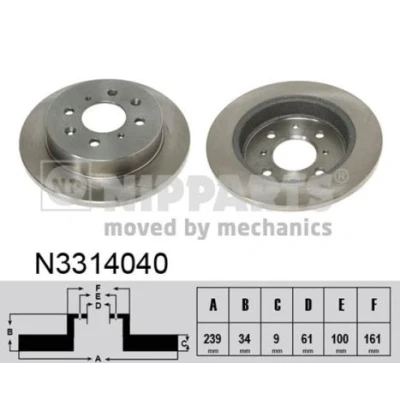 Afbeelding van Remschijf NIPPARTS N3314040