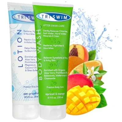 Afbeelding van TRISWIM Chloorverwijdering na het zwemmen bundel voor zwemmers, veganistisch, zwemmerslichaam 2x 250 ml