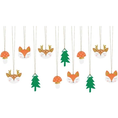 Afbeelding van Gift tags Forest mix 12 stuks