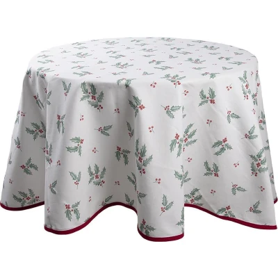 Afbeelding van Clayre &amp; Eef Witte Tafelkleed Ø 170 cm HCH07